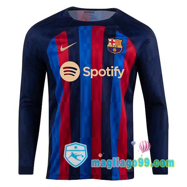 Magliago - Passione Maglie Thai Affidabili Basso Costo Online Shop | Maglia Calcio FC Barcellona Prima Maniche Lunghe Rosso Blu 2022/2023