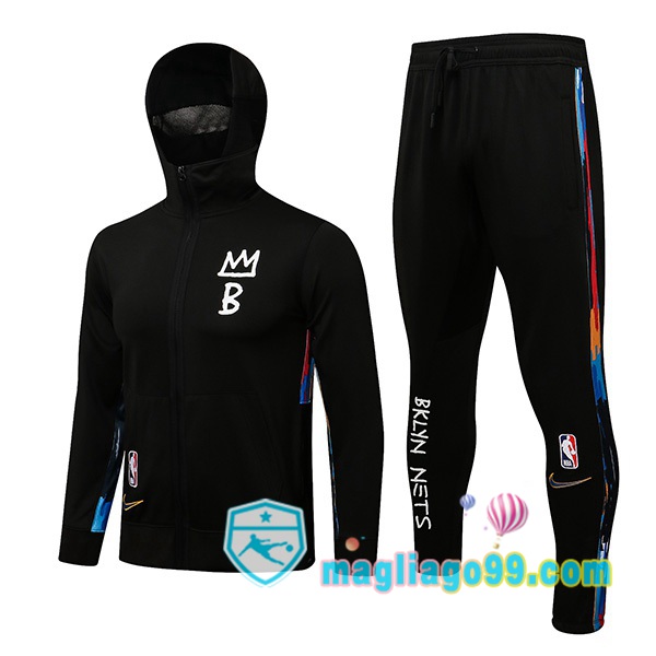 Magliago - Passione Maglie Thai Affidabili Basso Costo Online Shop | Giacca Con Cappuccio Brooklyn Nets Nero 2022/2023