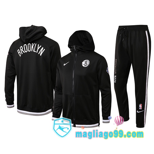 Magliago - Passione Maglie Thai Affidabili Basso Costo Online Shop | Giacca Con Cappuccio Brooklyn Nets Nero 2022/2023