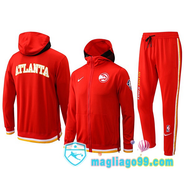 Giacca Con Cappuccio Atlanta Hawks Rosso 2022/2023