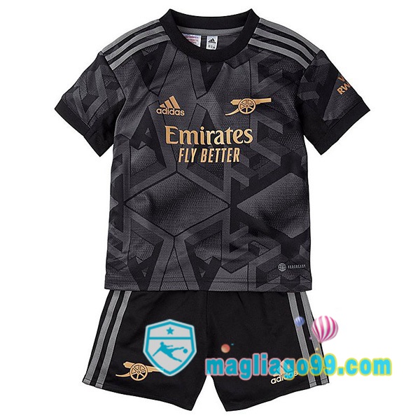 Magliago - Passione Maglie Thai Affidabili Basso Costo Online Shop | Maglia Arsenal Bambino Seconda Nero 2022/2023