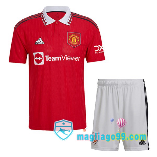 Magliago - Passione Maglie Thai Affidabili Basso Costo Online Shop | Maglia Manchester United Bambino Prima Rosso 2022/2023
