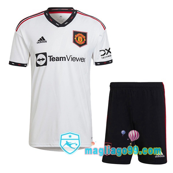 Magliago - Passione Maglie Thai Affidabili Basso Costo Online Shop | Maglia Manchester United Bambino Seconda Bianco 2022/2023