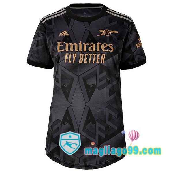 Magliago - Passione Maglie Thai Affidabili Basso Costo Online Shop | Maglia Arsenal Donna Seconda Nero 2022/2023