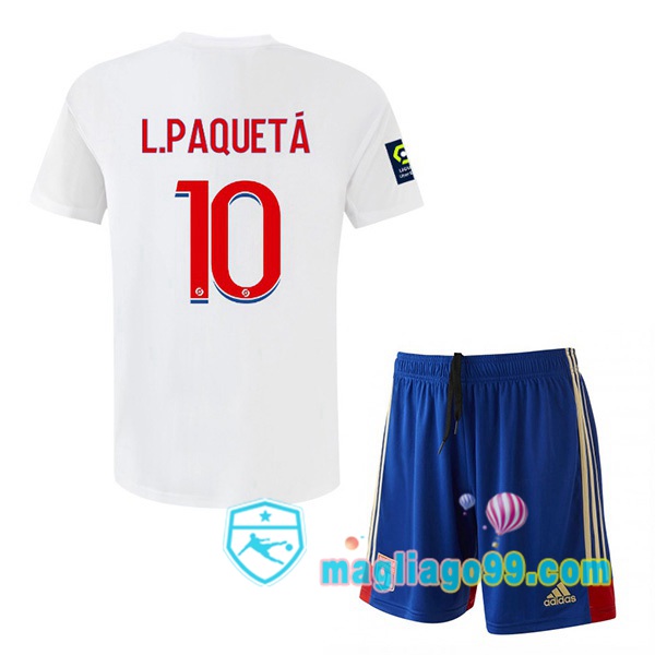 Magliago - Passione Maglie Thai Affidabili Basso Costo Online Shop | Maglia Lyon OL (L.PAQUETÁ 10) Bambino Prima Bianco 2022/2023