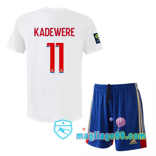 Magliago - Passione Maglie Thai Affidabili Basso Costo Online Shop | Maglia Lyon OL (KADEWERE 11) Bambino Prima Bianco 2022/2023