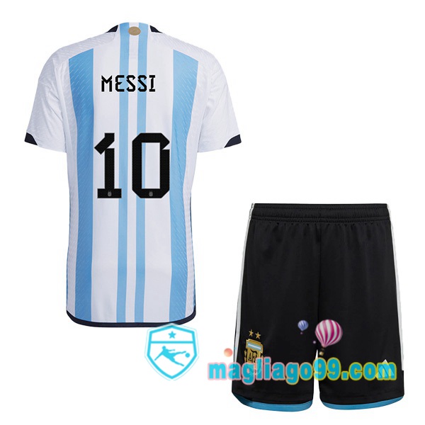 Magliago - Passione Maglie Thai Affidabili Basso Costo Online Shop | Nazionale Maglia Calcio Argentina (MESSI 10) Bambino Prima Blu Bianco 2022/2023