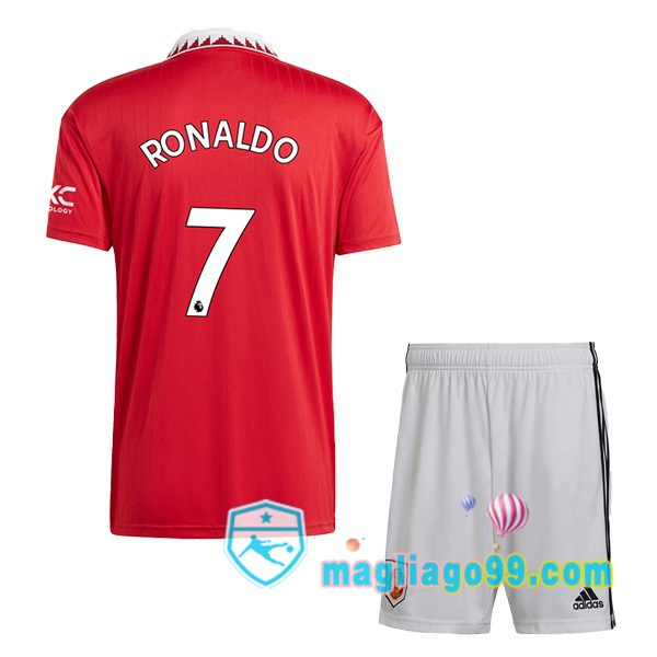 Magliago - Passione Maglie Thai Affidabili Basso Costo Online Shop | Maglia Manchester United (RONALDO 7) Bambino Prima Rosso 2022/2023