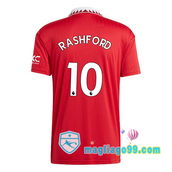 Magliago - Passione Maglie Thai Affidabili Basso Costo Online Shop | Maglia Manchester United (RASHFORD 10) Prima Rosso 2022/2023