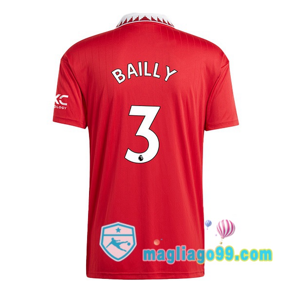 Magliago - Passione Maglie Thai Affidabili Basso Costo Online Shop | Maglia Manchester United (BAILLY 3) Prima Rosso 2022/2023