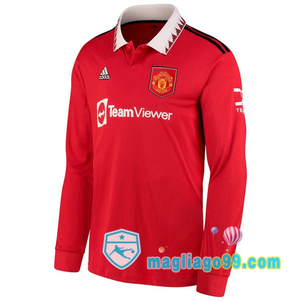 Magliago - Passione Maglie Thai Affidabili Basso Costo Online Shop | Maglia Manchester United Prima Maniche Lunghe Rosso 2022/2023