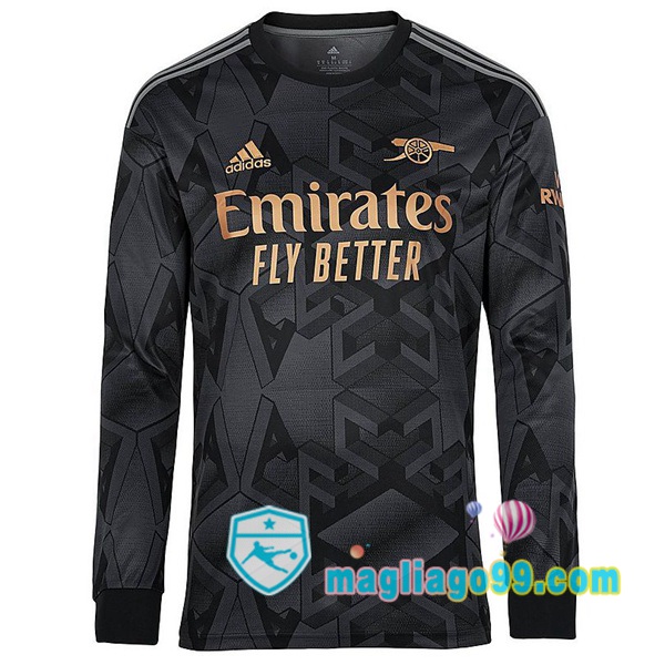 Magliago - Passione Maglie Thai Affidabili Basso Costo Online Shop | Maglia Arsenal Seconda Maniche Lunghe Nero 2022/2023