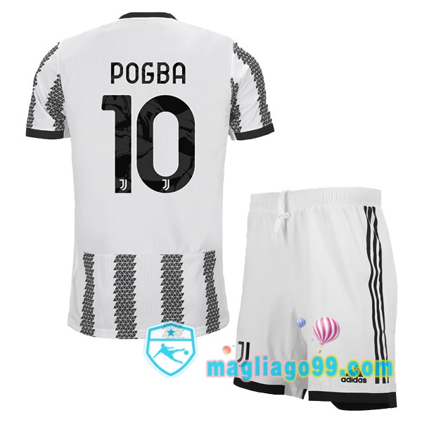 Magliago - Passione Maglie Thai Affidabili Basso Costo Online Shop | Maglia Juventus (POGBA 10) Bambino Prima Bianco Nero 2022/2023