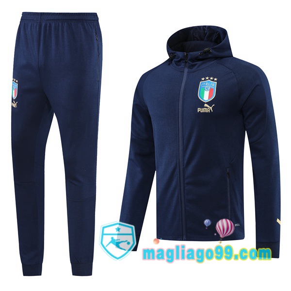 Magliago - Passione Maglie Thai Affidabili Basso Costo Online Shop | Giacca Con Cappuccio Italia Blu Royal 2022/2023
