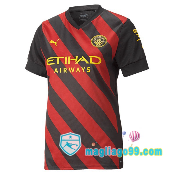 Magliago - Passione Maglie Thai Affidabili Basso Costo Online Shop | Maglia Manchester City Donna Seconda Rosso Nero 2022/2023