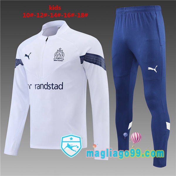 Magliago - Passione Maglie Thai Affidabili Basso Costo Online Shop | Tuta da Allenamento Marsiglia OM Bambino Bianco 2022/2023