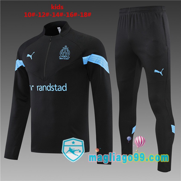 Magliago - Passione Maglie Thai Affidabili Basso Costo Online Shop | Tuta da Allenamento Marsiglia OM Bambino Nero 2022/2023