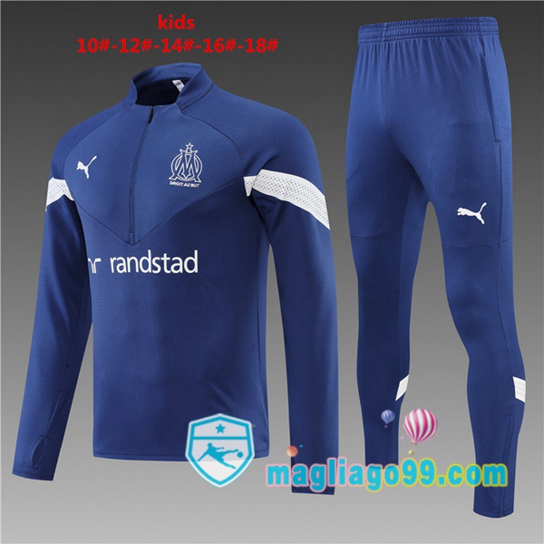 Magliago - Passione Maglie Thai Affidabili Basso Costo Online Shop | Tuta da Allenamento Marsiglia OM Bambino Blu Royal 2022/2023