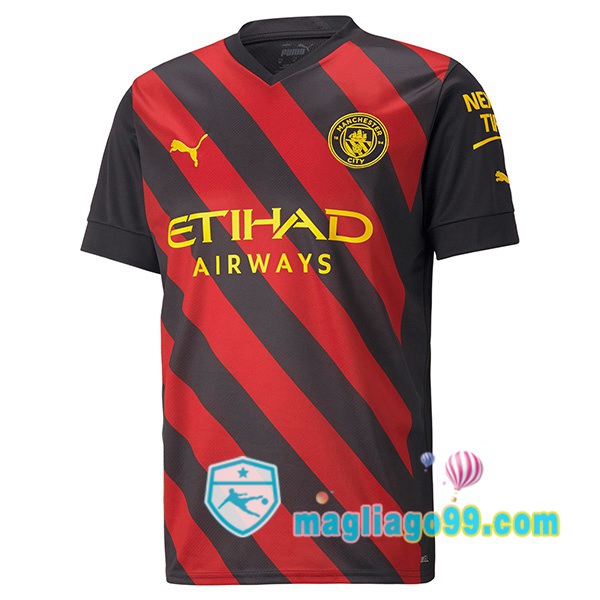Magliago - Passione Maglie Thai Affidabili Basso Costo Online Shop | Maglia Manchester City Seconda Rosso Nero 2022/2023