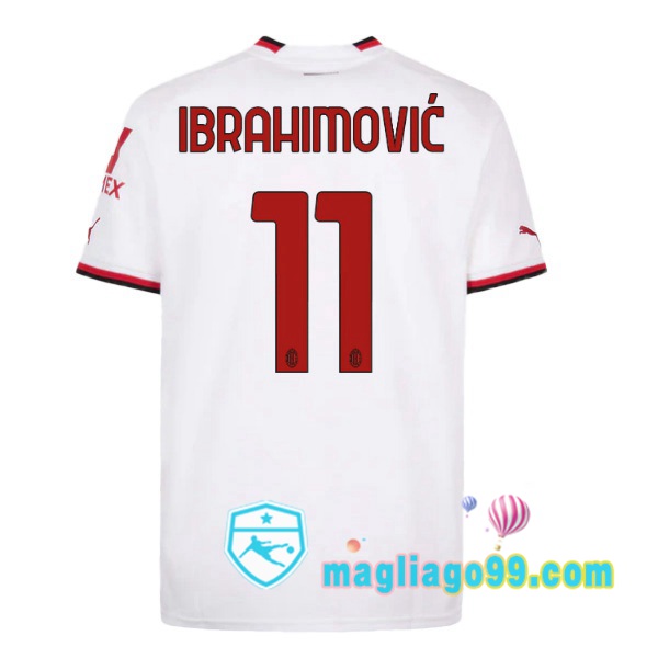 Magliago - Passione Maglie Thai Affidabili Basso Costo Online Shop | Maglia AC Milan (IBRAHIMOVIĆ 11) Seconda Bianco 2022/2023