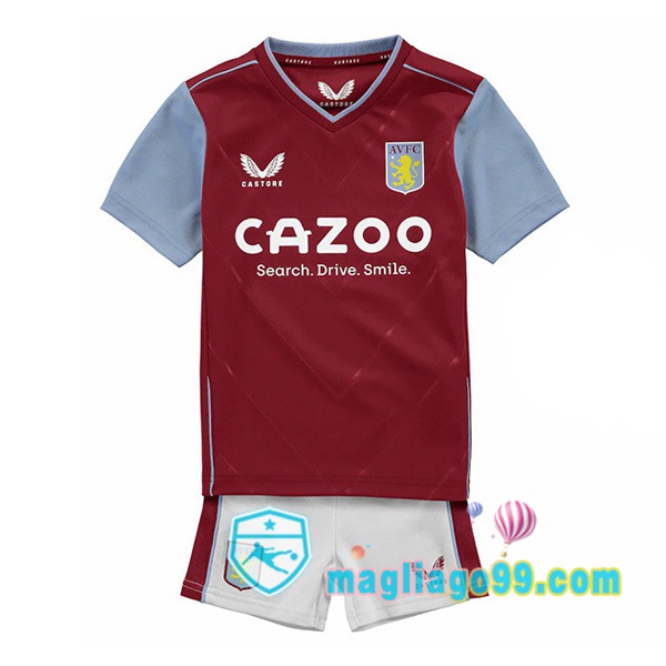Magliago - Passione Maglie Thai Affidabili Basso Costo Online Shop | Maglia Aston Villa Bambino Prima Rosso 2022/2023