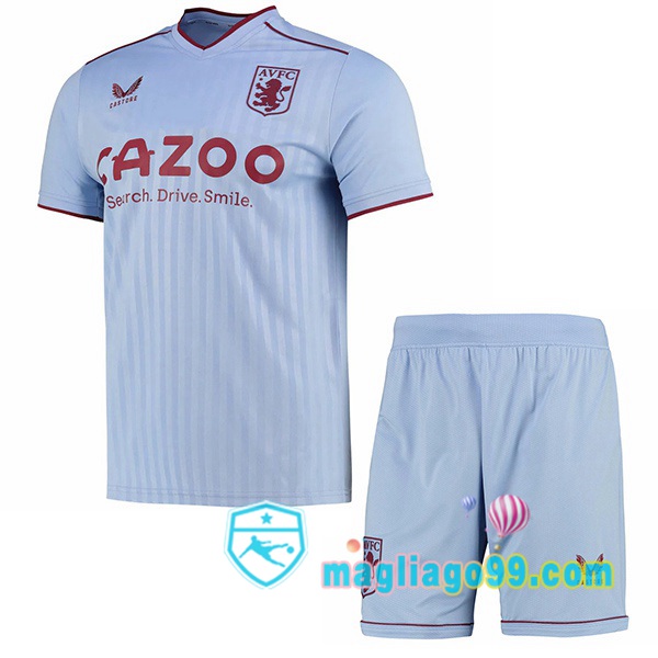 Magliago - Passione Maglie Thai Affidabili Basso Costo Online Shop | Maglia Aston Villa Bambino Seconda Blu 2022/2023
