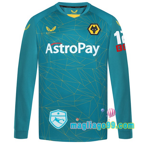 Magliago - Passione Maglie Thai Affidabili Basso Costo Online Shop | Maglia Wolves Seconda Maniche Lunghe Blu 2022/2023