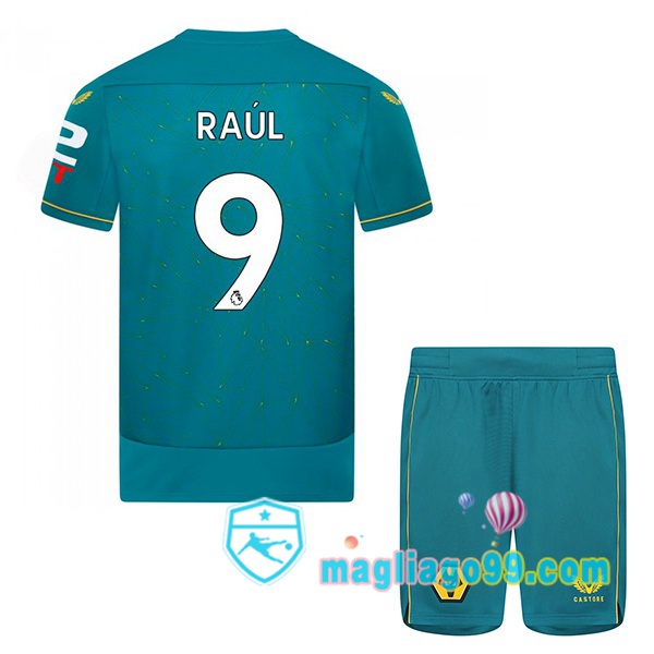 Magliago - Passione Maglie Thai Affidabili Basso Costo Online Shop | Maglia Wolves (RAUL 9) Bambino Seconda Blu 2022/2023