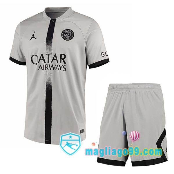 Magliago - Passione Maglie Thai Affidabili Basso Costo Online Shop | Maglia Paris PSG Bambino Seconda Grigio 2022/2023