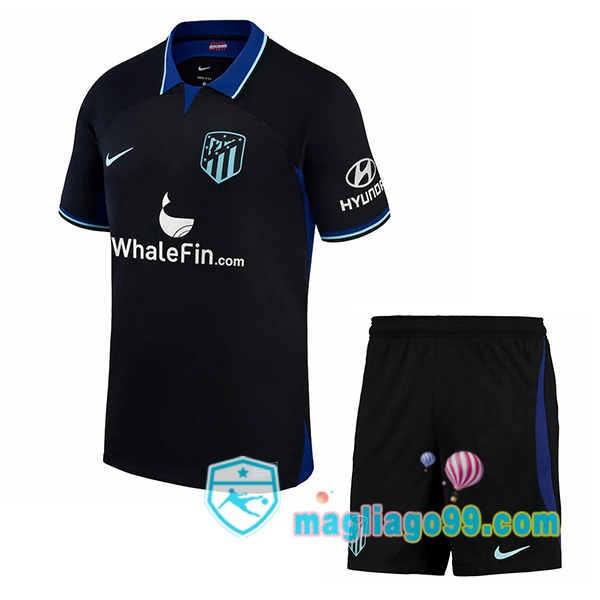 Magliago - Passione Maglie Thai Affidabili Basso Costo Online Shop | Maglia Atletico Madrid Bambino Seconda Nero 2022/2023