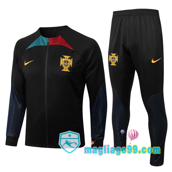 Magliago - Passione Maglie Thai Affidabili Basso Costo Online Shop | Giacca Da Allenamento Portogallo Nero 2022/2023