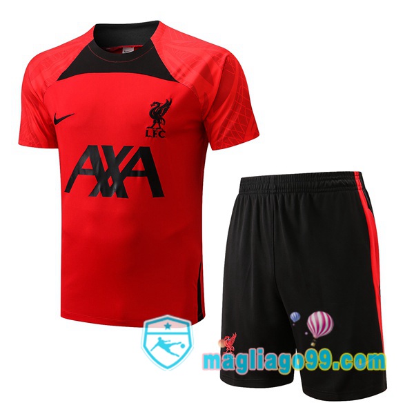 Magliago - Passione Maglie Thai Affidabili Basso Costo Online Shop | Tuta Maglie Allenamento FC Liverpool + Shorts Rosso 2022/2023