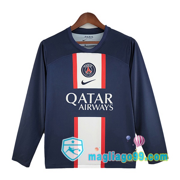 Magliago - Passione Maglie Thai Affidabili Basso Costo Online Shop | Maglia Paris PSG Prima Maniche Lunghe Blu Royal 2022/2023