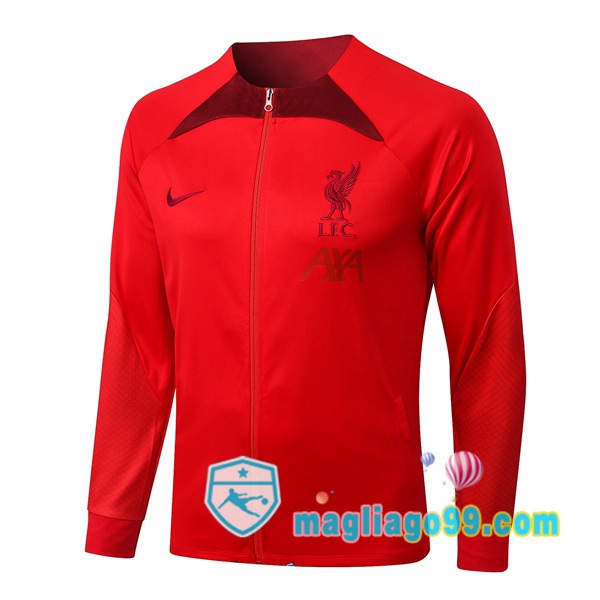 Magliago - Passione Maglie Thai Affidabili Basso Costo Online Shop | Giacca Da Allenamento FC Liverpool Rosso 2022/2023