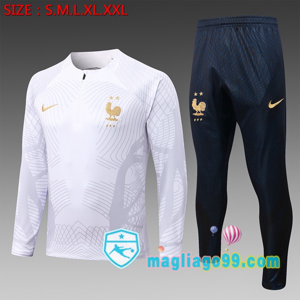 Magliago - Passione Maglie Thai Affidabili Basso Costo Online Shop | Tuta da Allenamento Francia Bambino Bianco 2022/2023