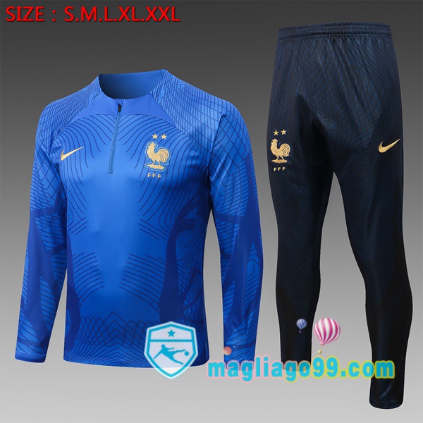 Magliago - Passione Maglie Thai Affidabili Basso Costo Online Shop | Tuta da Allenamento Francia Bambino Blu 2022/2023