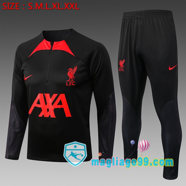 Magliago - Passione Maglie Thai Affidabili Basso Costo Online Shop | Tuta da Allenamento FC Liverpool Bambino Nero 2022/2023