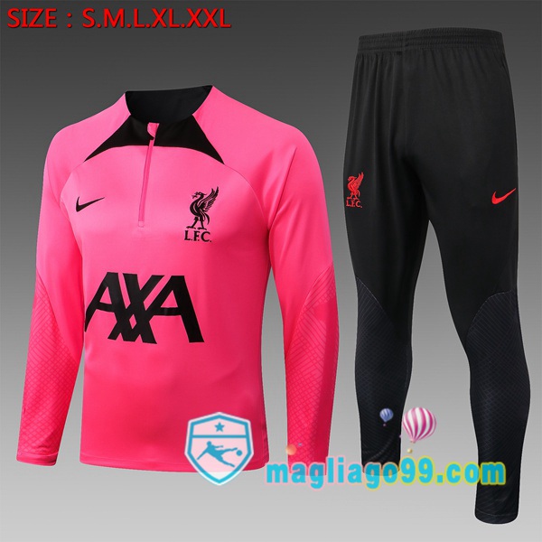 Magliago - Passione Maglie Thai Affidabili Basso Costo Online Shop | Tuta da Allenamento FC Liverpool Bambino Rosa 2022/2023