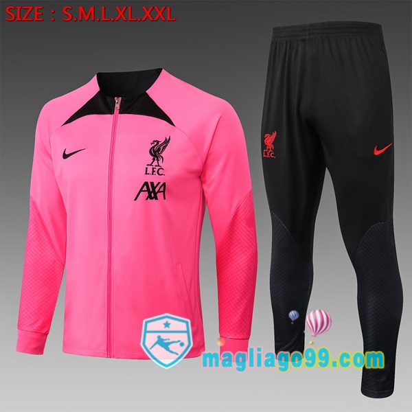 Magliago - Passione Maglie Thai Affidabili Basso Costo Online Shop | Giacca Da Allenamento FC Liverpool Bambino Rosa 2022/2023
