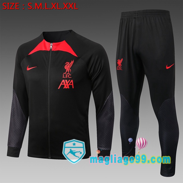 Magliago - Passione Maglie Thai Affidabili Basso Costo Online Shop | Giacca Da Allenamento FC Liverpool Bambino Nero 2022/2023