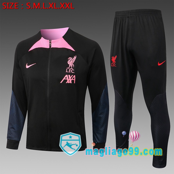 Magliago - Passione Maglie Thai Affidabili Basso Costo Online Shop | Giacca Da Allenamento FC Liverpool Bambino Nero 2022/2023