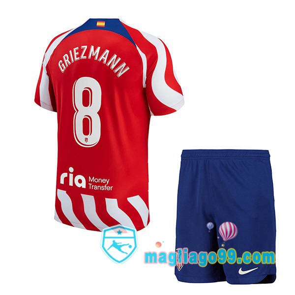 Magliago - Passione Maglie Thai Affidabili Basso Costo Online Shop | Maglia Atletico Madrid (Griezmann 8) Bambino Prima Rosso 2022/2023
