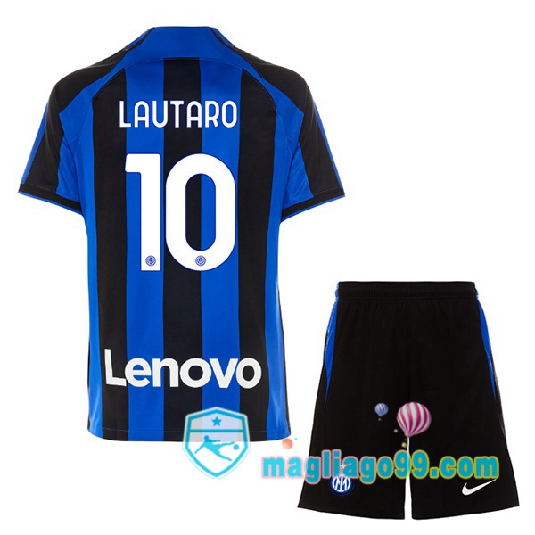 Magliago - Passione Maglie Thai Affidabili Basso Costo Online Shop | Maglia Inter Milan (LAUTARO 10) Bambino Prima Nero Blu 2022/2023