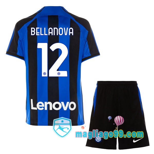Magliago - Passione Maglie Thai Affidabili Basso Costo Online Shop | Maglia Inter Milan (BELLANOVA 12) Bambino Prima Nero Blu 2022/2023