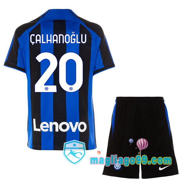 Magliago - Passione Maglie Thai Affidabili Basso Costo Online Shop | Maglia Inter Milan (ÇALHANOĞLU 20) Bambino Prima Nero Blu 2022/2023