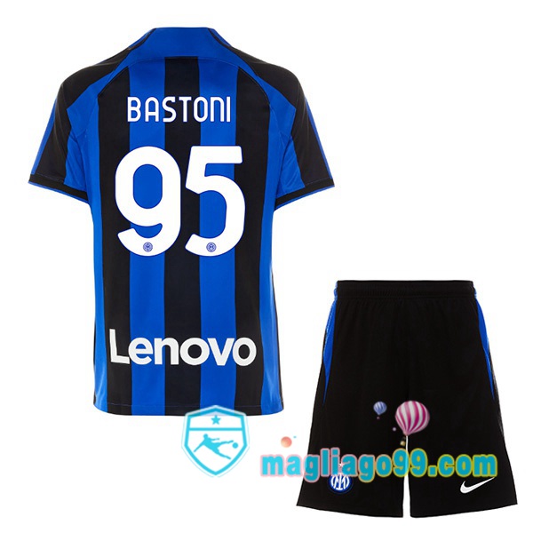 Magliago - Passione Maglie Thai Affidabili Basso Costo Online Shop | Maglia Inter Milan (BASTONI 95) Bambino Prima Nero Blu 2022/2023
