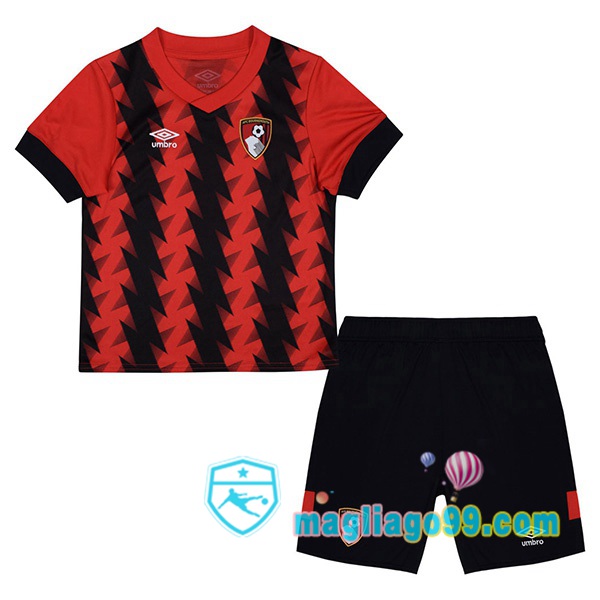 Magliago - Passione Maglie Thai Affidabili Basso Costo Online Shop | Maglia AFC Bournemouth Bambino Prima Rosso Nero 2022/2023