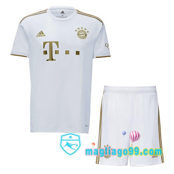 Magliago - Passione Maglie Thai Affidabili Basso Costo Online Shop | Maglia Calcio Bayern Monaco Bambino Seconda Bianco 2022/2023