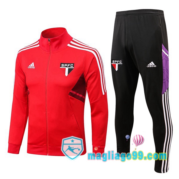 Magliago - Passione Maglie Thai Affidabili Basso Costo Online Shop | Giacca Da Allenamento Sao Paulo FC Rosso 2022/2023
