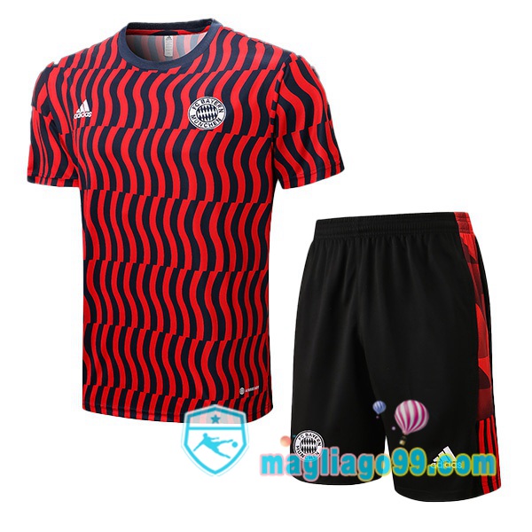 Magliago - Passione Maglie Thai Affidabili Basso Costo Online Shop | Tuta Maglie Allenamento Bayern Monaco + Shorts Rosso 2022/2023